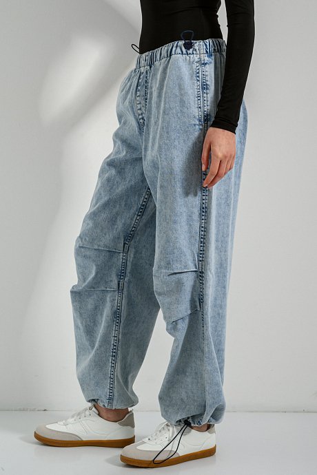Parachute denim with stoppers