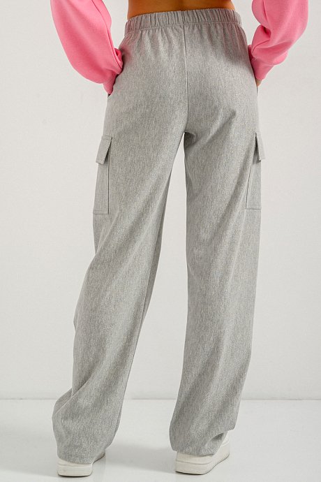 Cargo sweatpants with silver thread