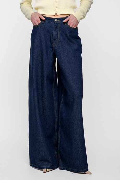 Wide leg ντένιμ με ελαστική μέση
