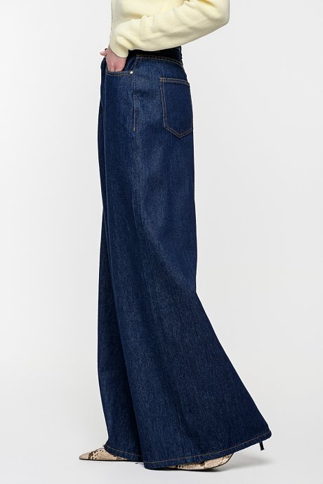 Wide leg ντένιμ με ελαστική μέση