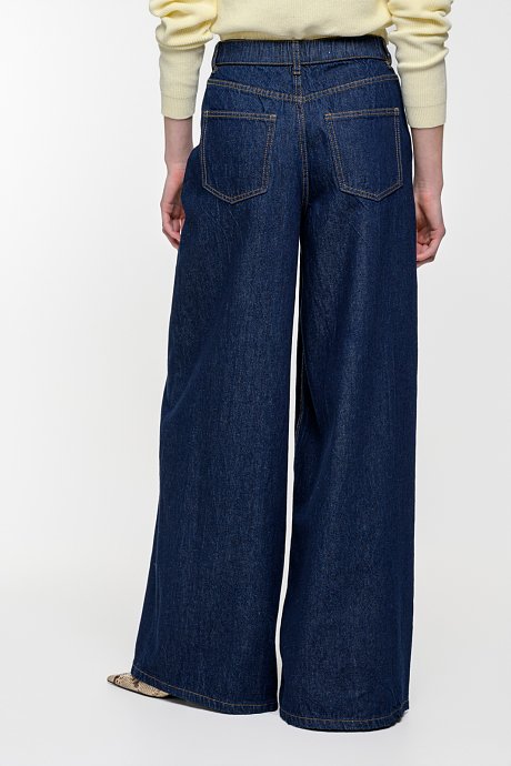 Wide leg ντένιμ με ελαστική μέση