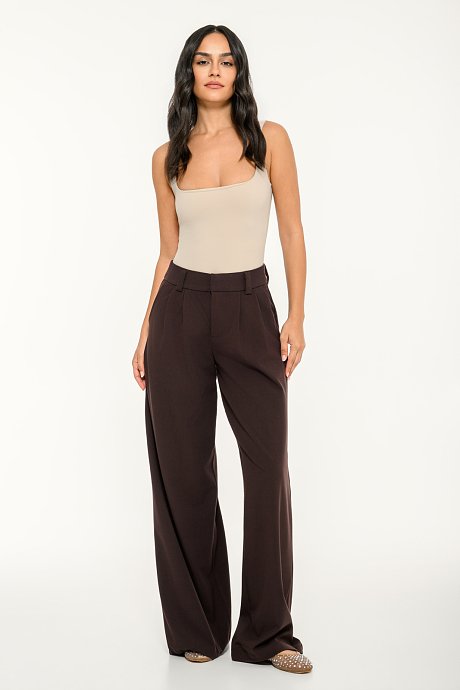 Wide leg παντελόνι με πιέτες