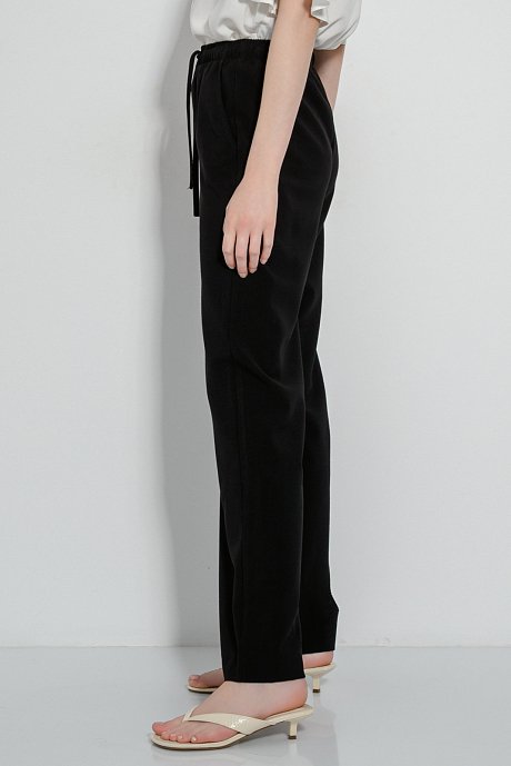 Παντελόνι wide leg με λάστιχο και κορδόνι