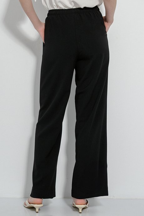 Παντελόνι wide leg με λάστιχο και κορδόνι