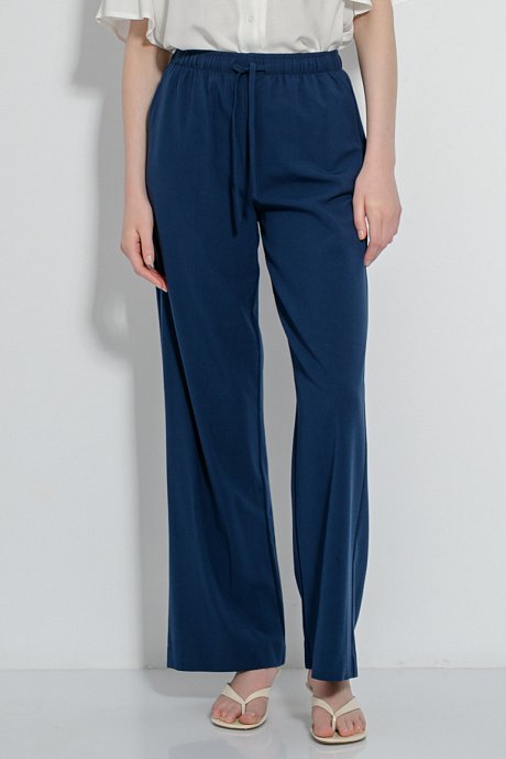 Παντελόνι wide leg με λάστιχο και κορδόνι
