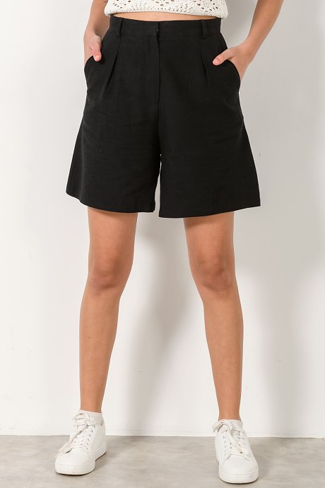 Linen bermuda shorts