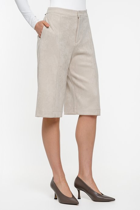 Long suede bermuda shorts
