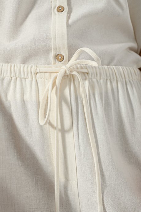 Λινή wide leg παντελόνα
