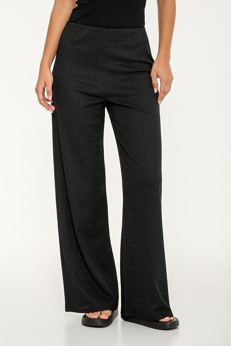 Wide leg trousers with elastic waistband