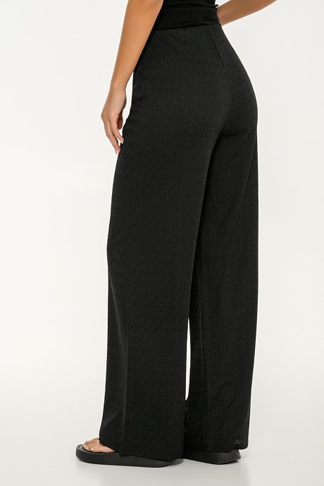 Wide leg trousers with elastic waistband
