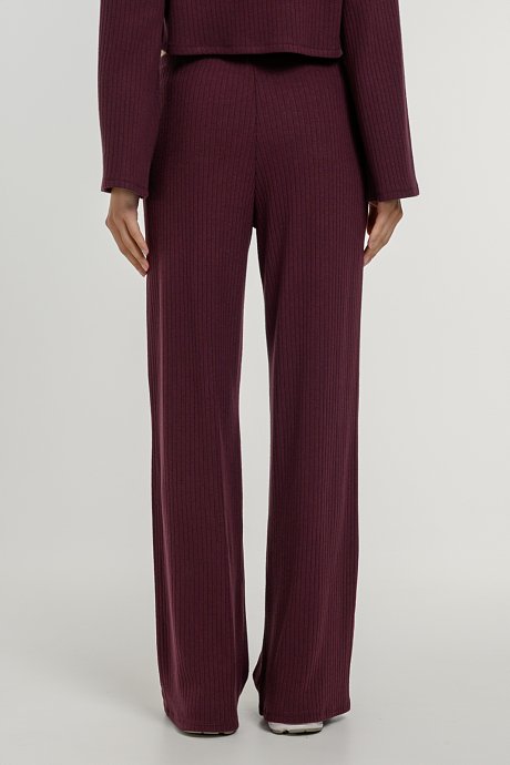 Wide leg ribbed trousers