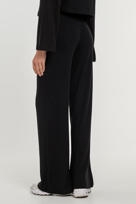 Wide leg ribbed trousers