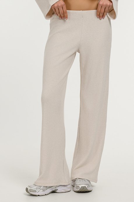 Wide leg ribbed trousers