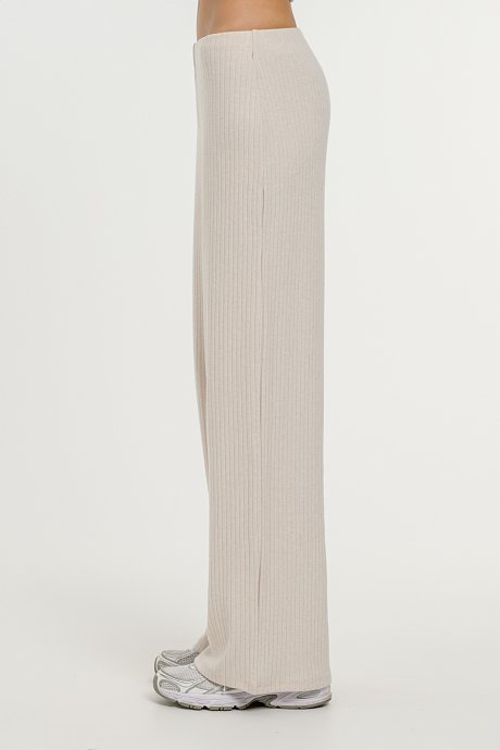 Wide leg ribbed trousers