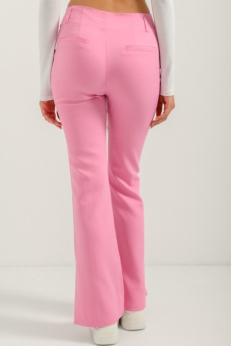 Flared trousers with cut out detail
