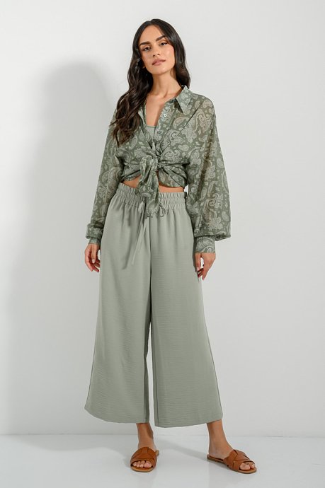 Culotte trousers with waistband