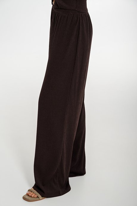 Wide leg γκοφρέ παντελόνα