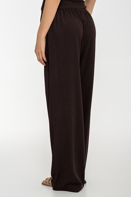 Wide leg γκοφρέ παντελόνα