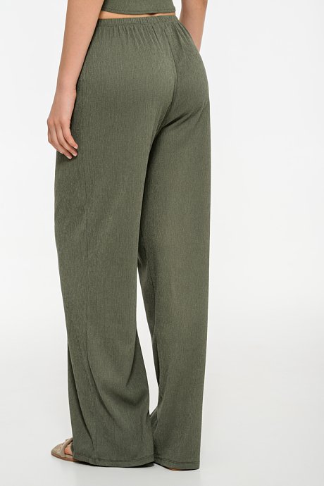 Wide leg γκοφρέ παντελόνα