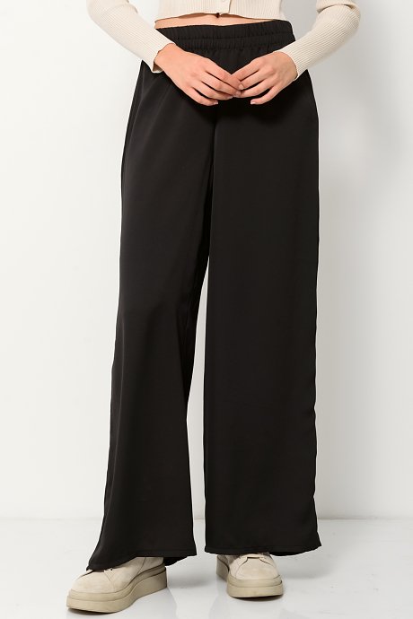 High waisted wide leg trousers