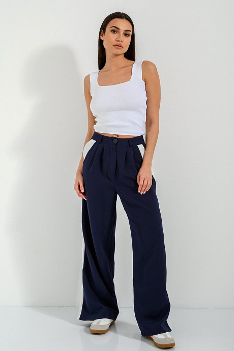 Two-toned wide leg trousers