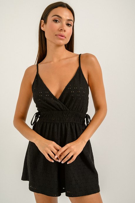 Cruise jumpsuit with perforated details