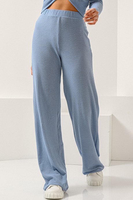 Wide leg ribbed trousers