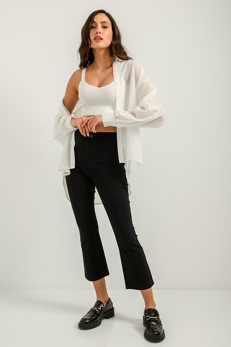 Cropped flared trousers