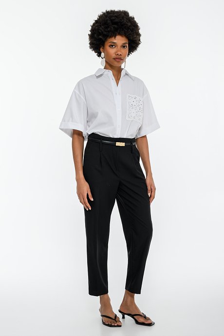 Barrel trousers with pleated details