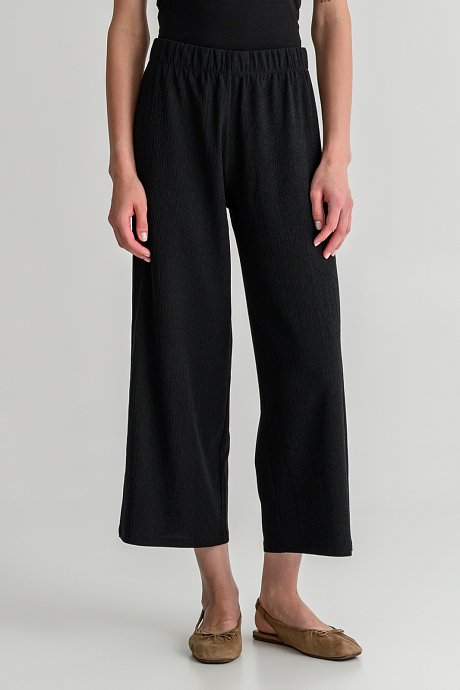 Seersucker culotte trousers
