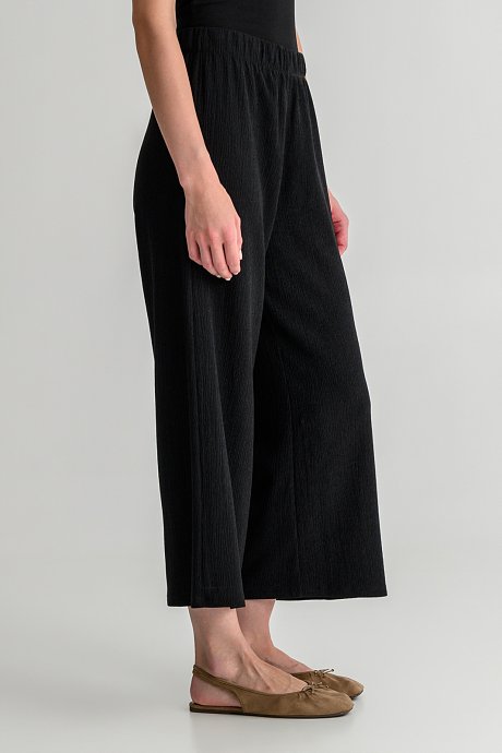 Seersucker culotte trousers