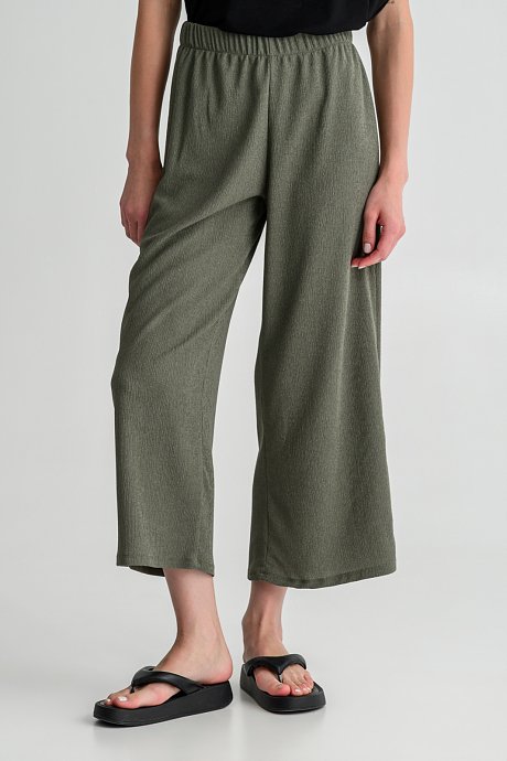 Seersucker culotte trousers