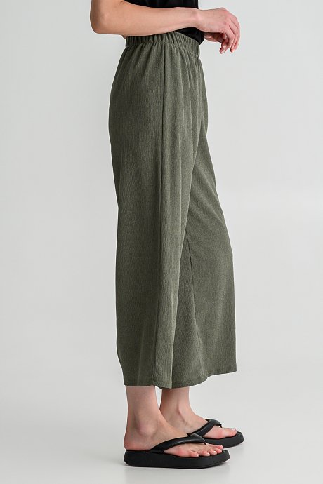 Seersucker culotte trousers