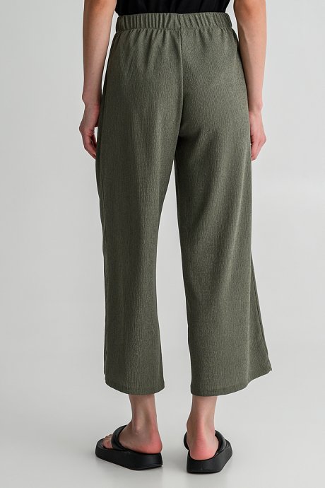 Seersucker culotte trousers