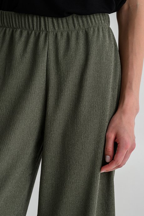 Seersucker culotte trousers