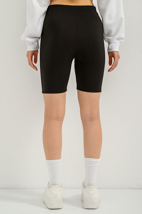 Ribbed biker shorts