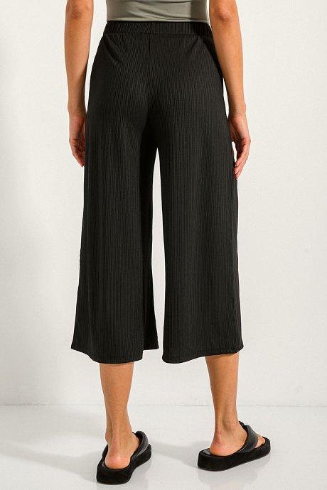 Ribbed cullotes with elastic waistband