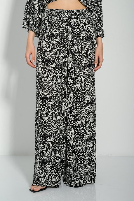 Wide leg παντελόνα με print