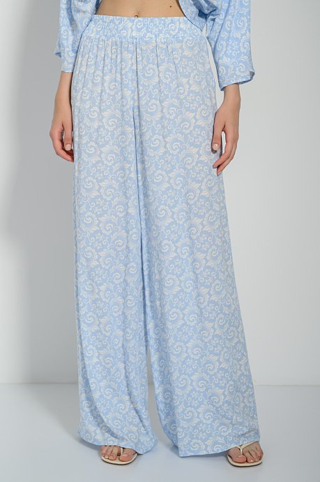 Wide leg παντελόνα με λαχούρια