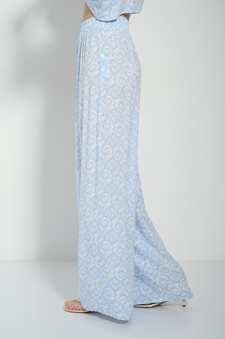 Wide leg παντελόνα με λαχούρια