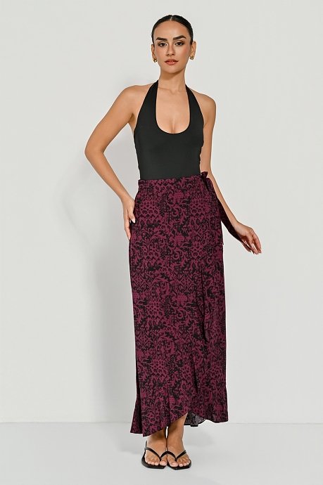Midi κρουαζέ φούστα με boho print