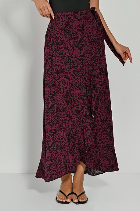 Midi κρουαζέ φούστα με boho print