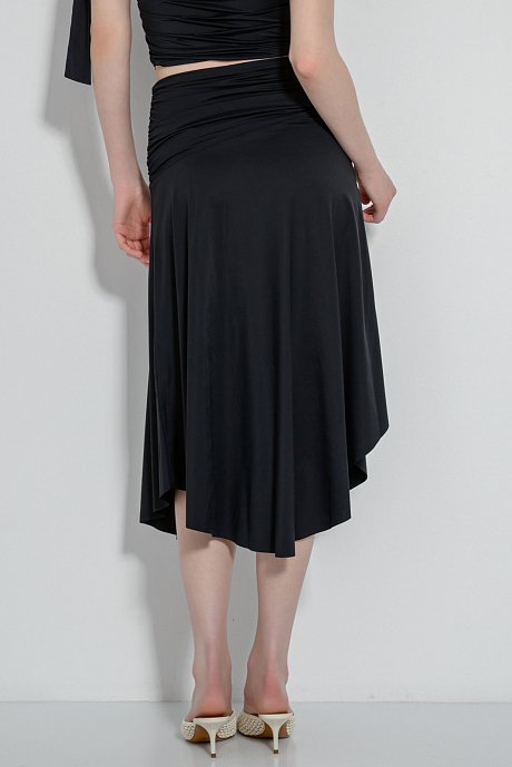 Midi lycra skirt with front slit