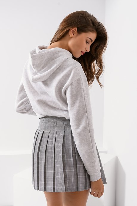Mini checked skirt with pleated details