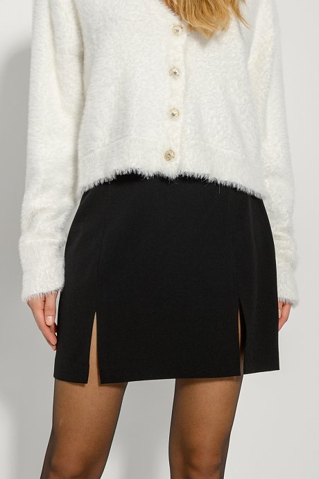 Mini skirt with front slit detail