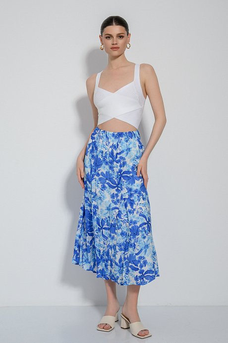 Midi floral cloche skirt