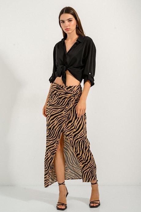Midi φούστα με zebra print