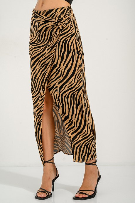 Midi φούστα με zebra print