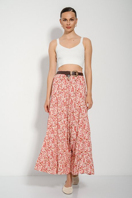 Midi floral cloche skirt