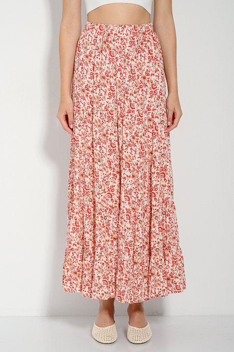 Midi floral cloche skirt